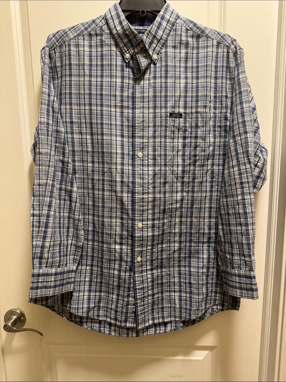 Polo by Ralph Lauren Blue and White Plaid Button-Down Shirt Men L